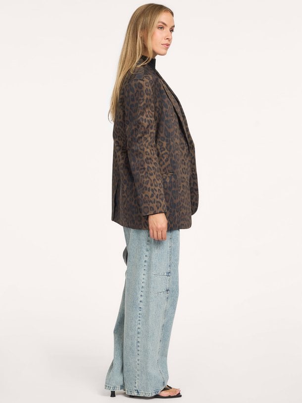 Katoenmix leopard blazer