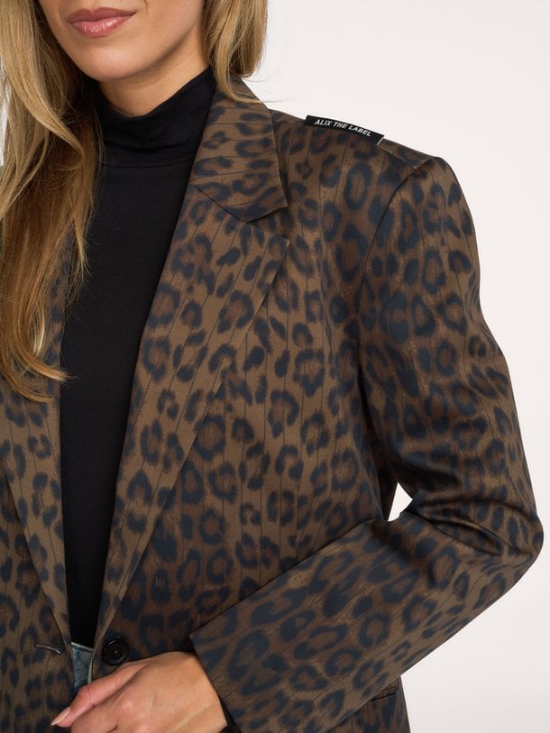 Katoenmix leopard blazer