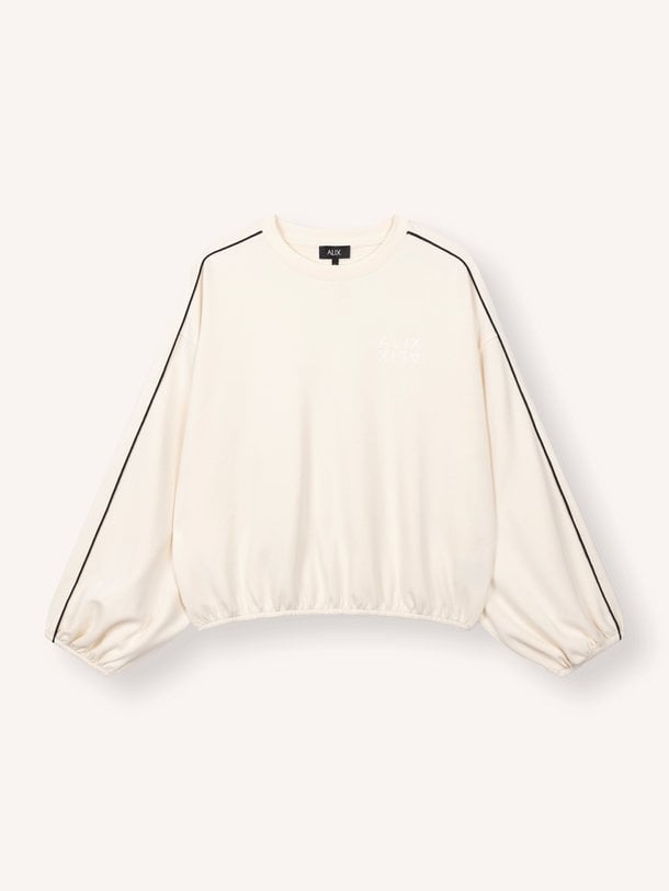ladies knitted piping sweater Viscosemix sweater