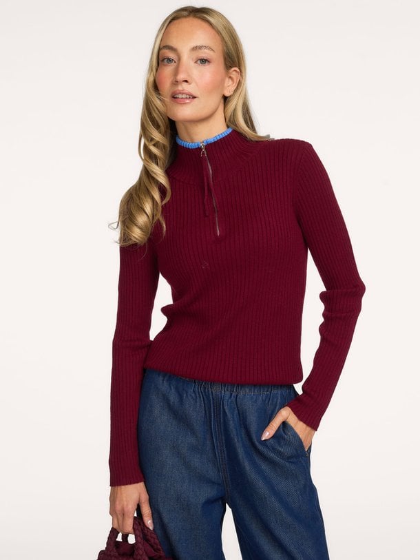 KUJU Kuju, wolmix half zip trui