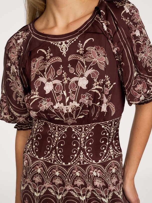 LIZ BURGUNDY MAXI DRESS Liz, viscose maxi jurk