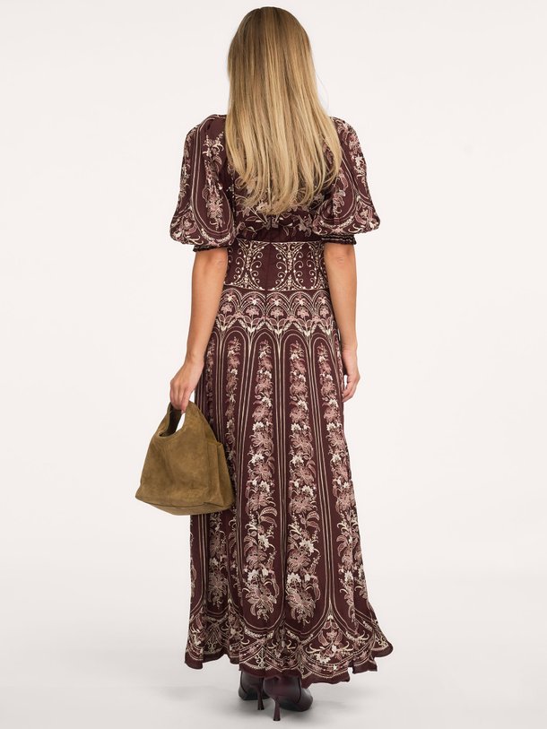 LIZ BURGUNDY MAXI DRESS Liz, viscose maxi jurk