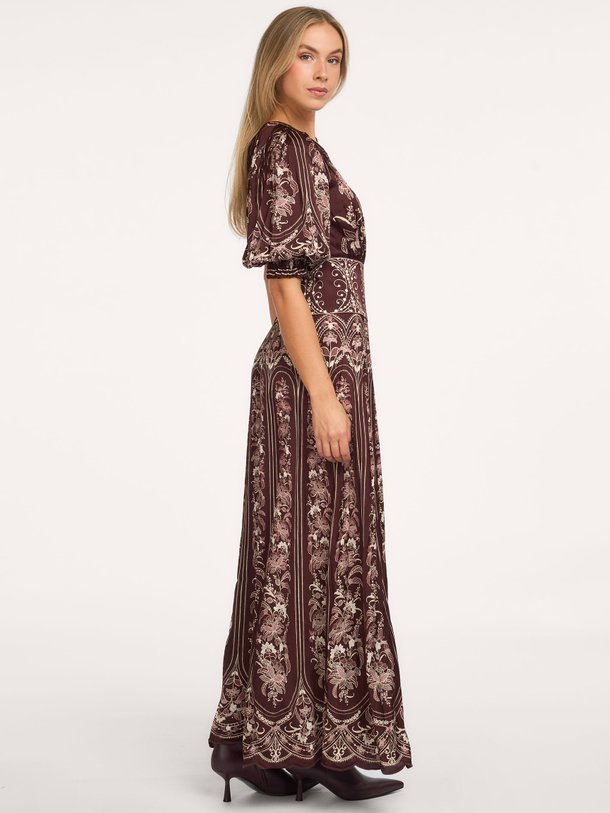 LIZ BURGUNDY MAXI DRESS Liz, viscose maxi jurk