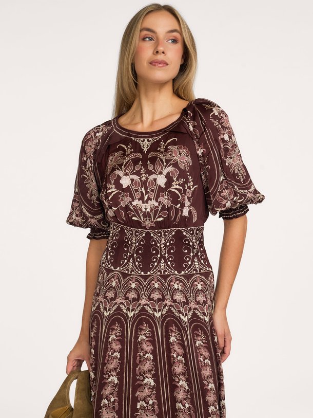 LIZ BURGUNDY MAXI DRESS Liz, viscose maxi jurk