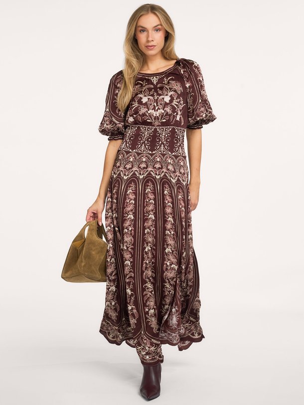 LIZ BURGUNDY MAXI DRESS Liz, viscose maxi jurk