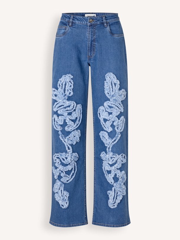 Casparmd jeans Caspar, high waist straight fit jeans met dessin
