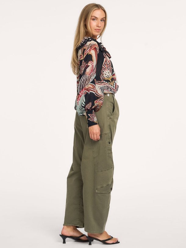 TAPESTRY DREAM BEIGE LONG SLEEVE BLOUSE Viscose top met print