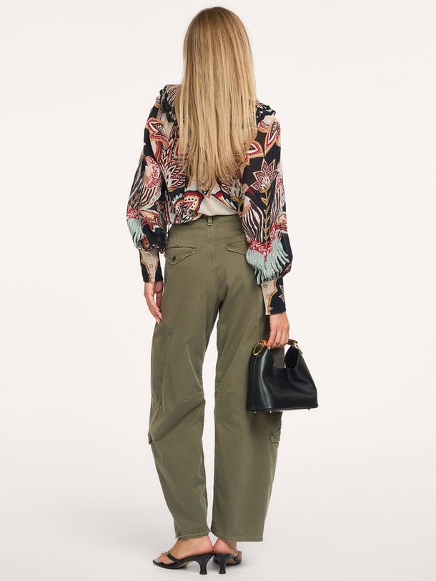 TAPESTRY DREAM BEIGE LONG SLEEVE BLOUSE Viscose top met print