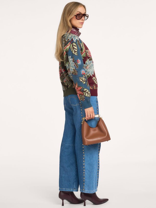 MIXED DELHI FLORAL KNIT CARDIGAN Wollen vest
