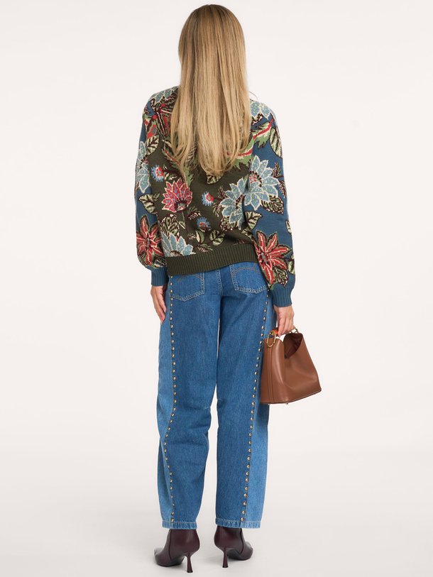 MIXED DELHI FLORAL KNIT CARDIGAN Wollen vest