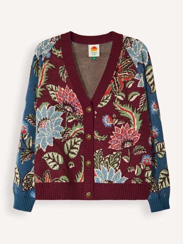 MIXED DELHI FLORAL KNIT CARDIGAN Wollen vest