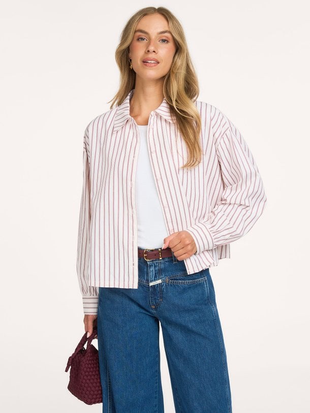 Dilan, katoenmix gestreepte blouse