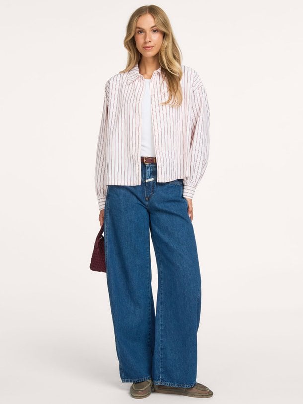 Dilan, katoenmix gestreepte blouse