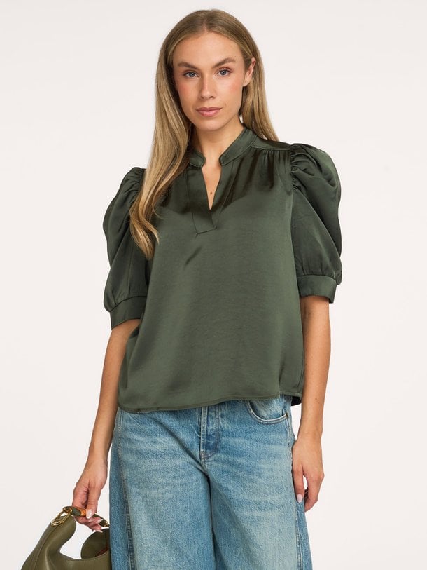 Roella Heavy Sateen Blouse Roella, geweven satijnen top