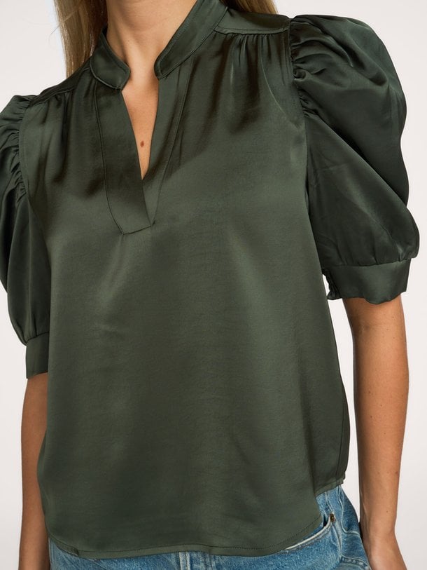 Roella Heavy Sateen Blouse Roella, geweven satijnen top