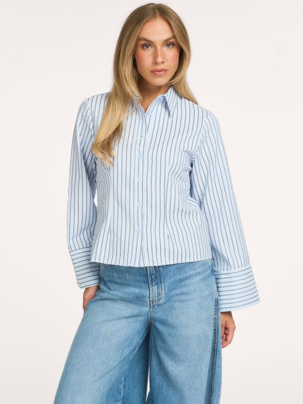 Rosa Striped Crepe Shirt Rosa, katoenmix crepe blouse
