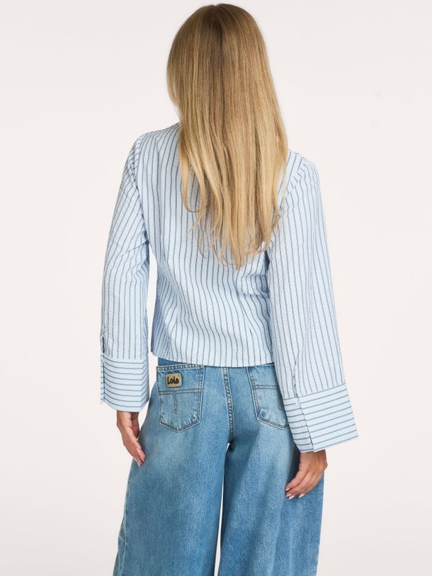 Rosa Striped Crepe Shirt Rosa, katoenmix crepe blouse