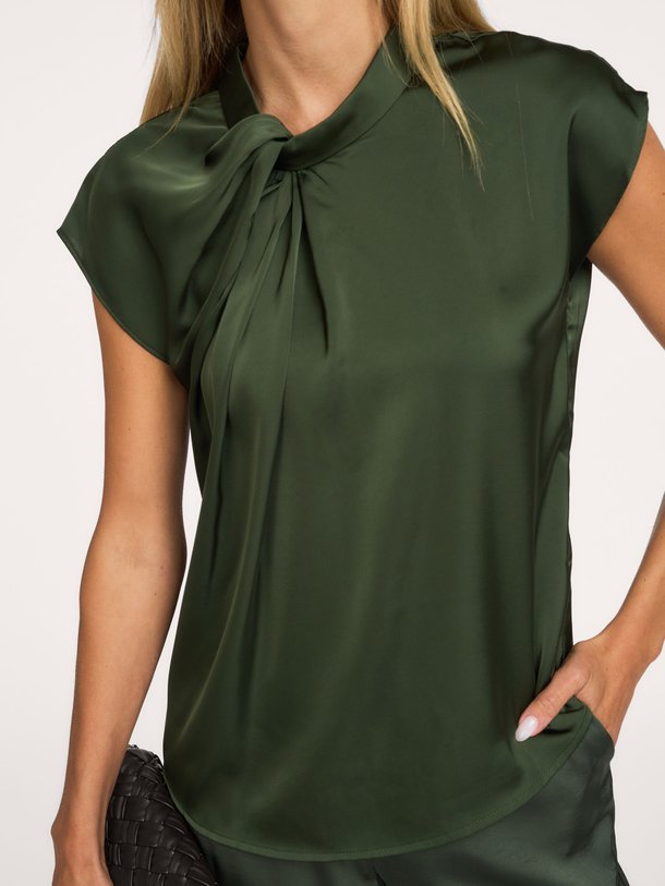 Fleur Drapy Satin Blouse Fleur, geweven satijnen top