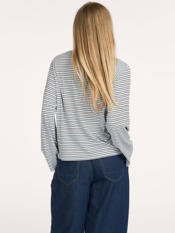 Lirenne Striped Polo Blouse Lirenne, jersey polo longsleeve