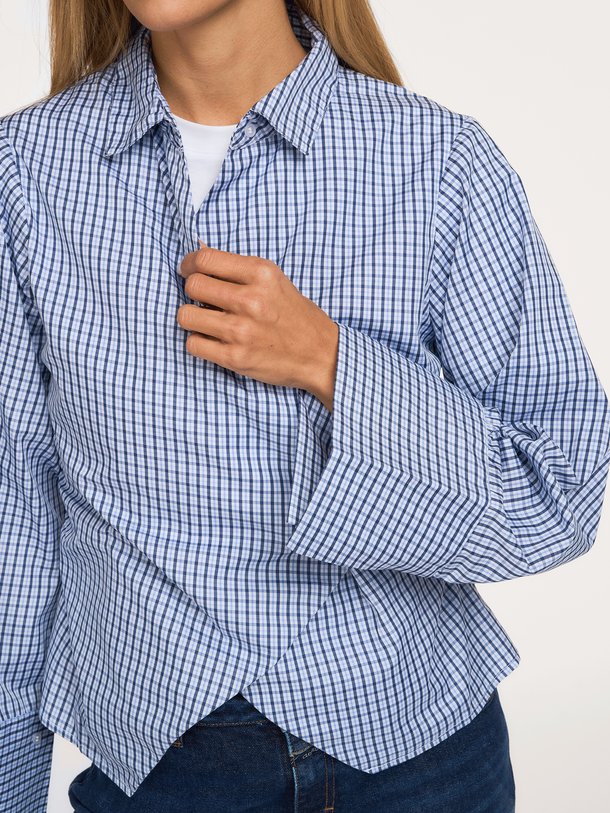 Fenli, katoenen geruite blouse