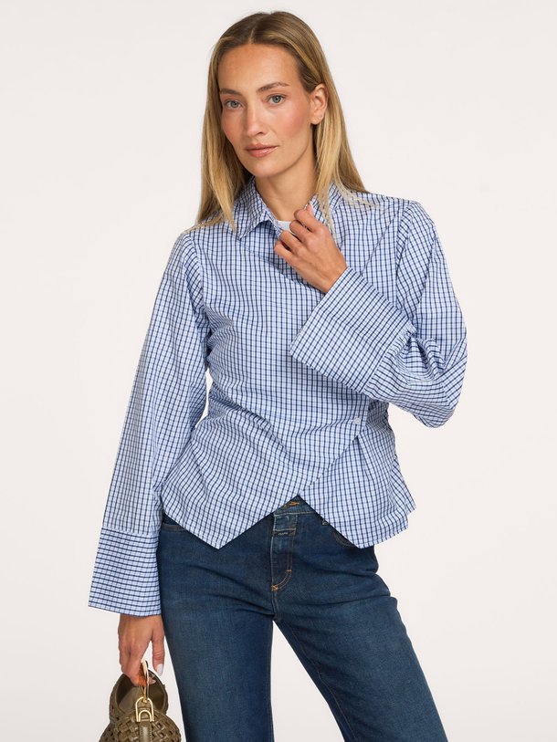 Fenli, katoenen geruite blouse