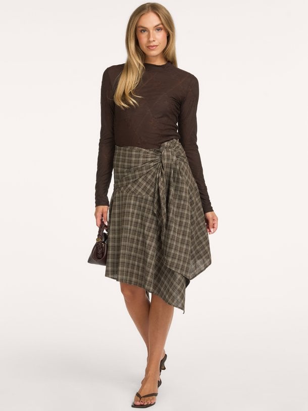 Sabella Check Skirt Sabella, katoenmix geruite rok