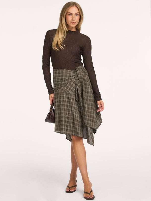 Sabella Check Skirt Sabella, katoenmix geruite rok