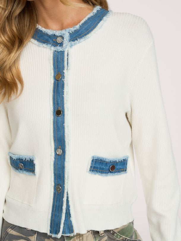 Zelma Knit Denim Cardigan Zelma, viscosemix vest