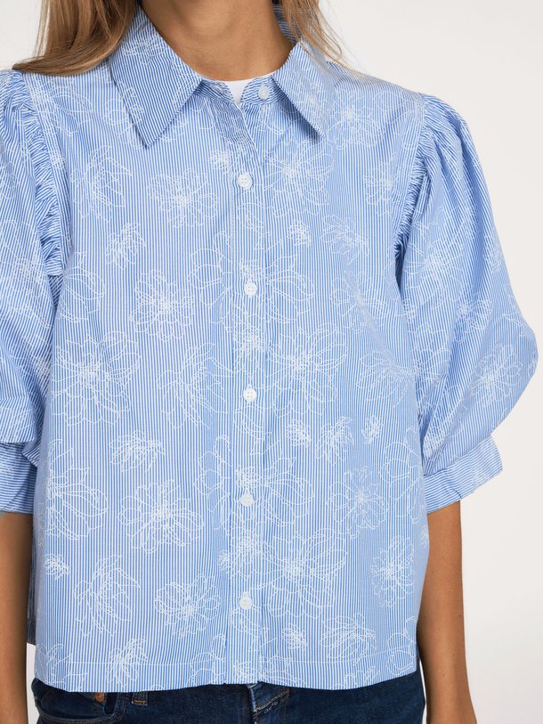 Etta, katoenmix gestreepte blouse