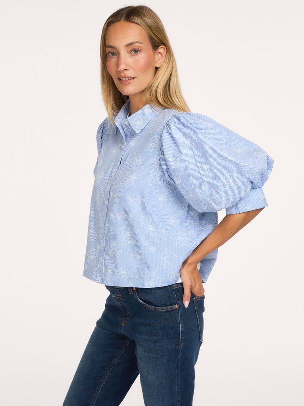 Etta, katoenmix gestreepte blouse