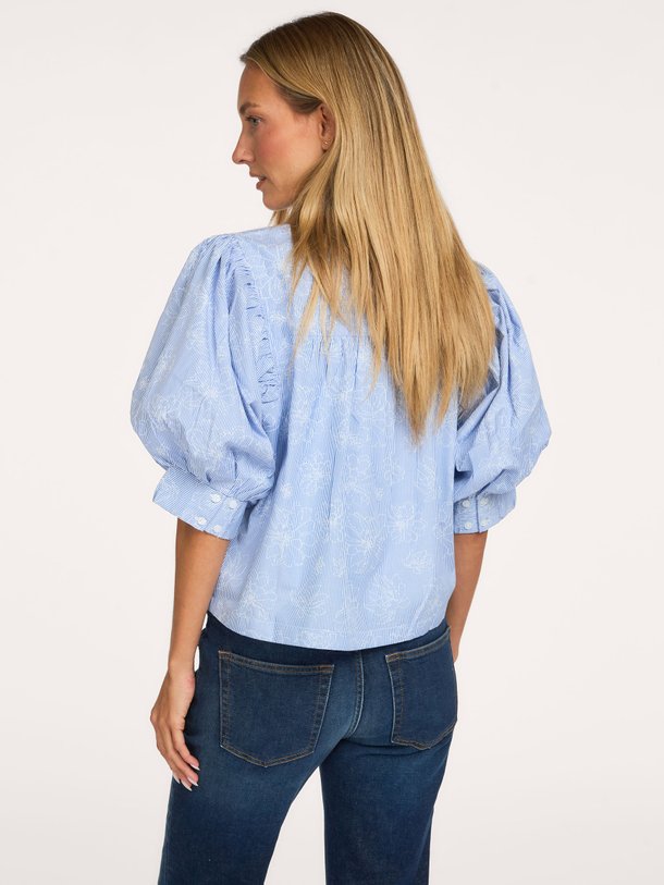 Etta, katoenmix gestreepte blouse