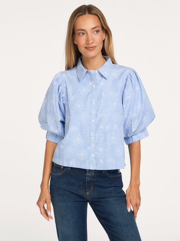 Etta, katoenmix gestreepte blouse