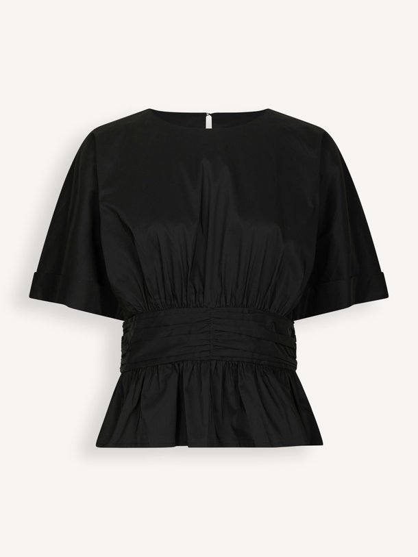 Annegret Poplin Blouse Annegret, katoenmix geplooide top