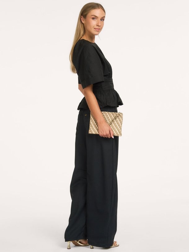 Annegret Poplin Blouse Annegret, katoenmix geplooide top
