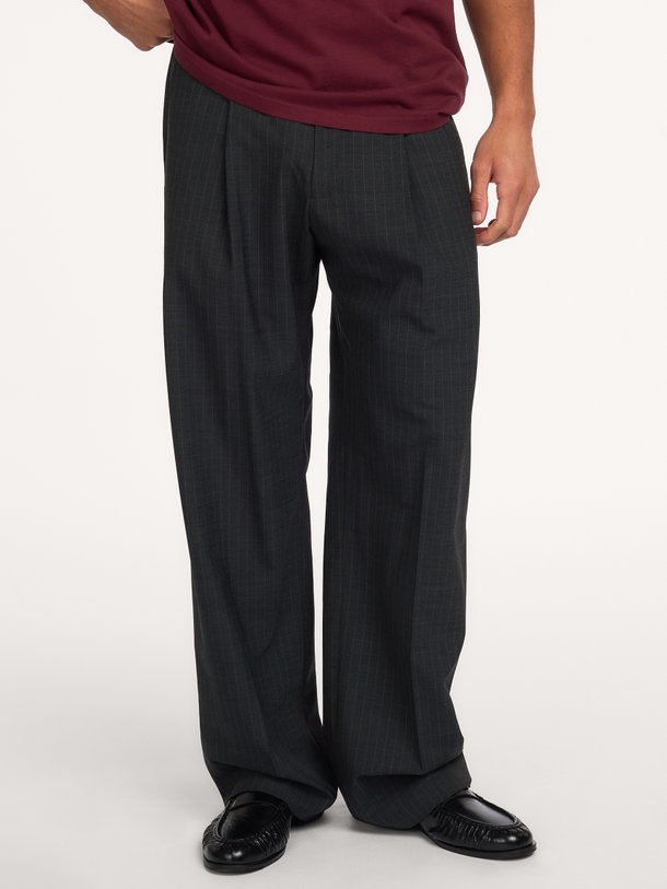 Kay 10037 Kay, wolmix pantalon met krijtstreep
