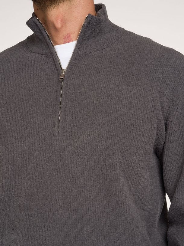 Danny Half Zip 6429 Danny, gebreide rib trui