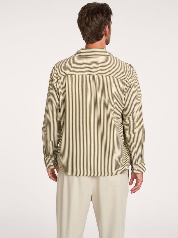 STARBOARD YARN DYED STRIPED SHIRT Starboard, katoenmix gestreept overhemd