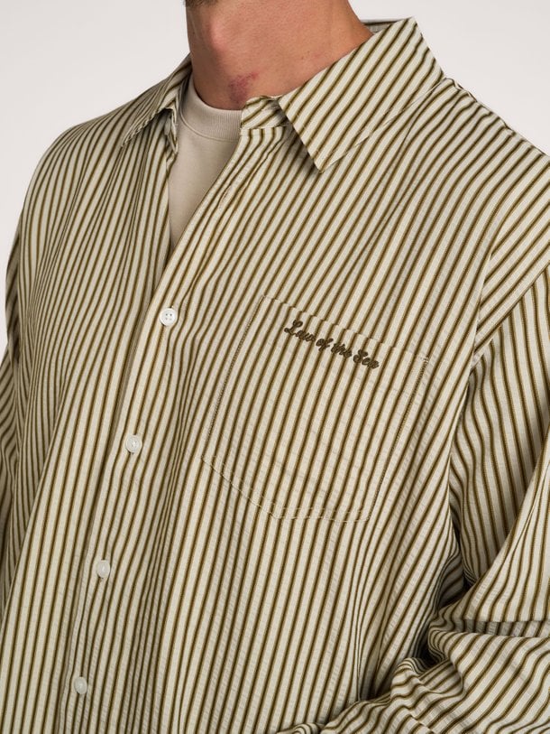 STARBOARD YARN DYED STRIPED SHIRT Starboard, katoenmix gestreept overhemd
