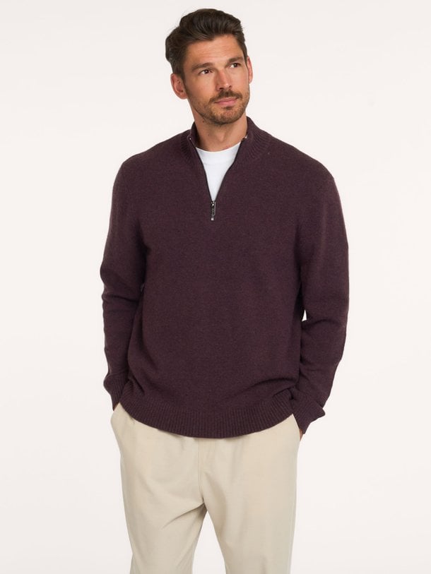 Lamar, wolmix half zip trui