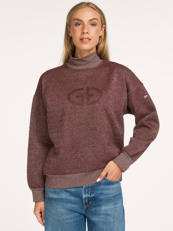 Sizzle, katoenmix sweater met lurex