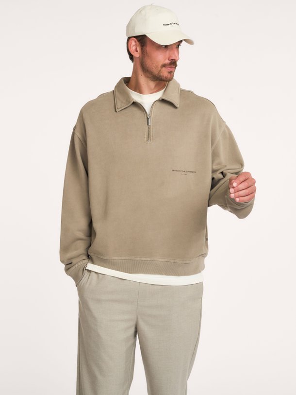 RUSK GARMENT DYED POLO Rusk, katoenen polo sweater