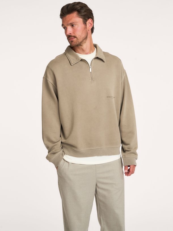 RUSK GARMENT DYED POLO Rusk, katoenen polo sweater