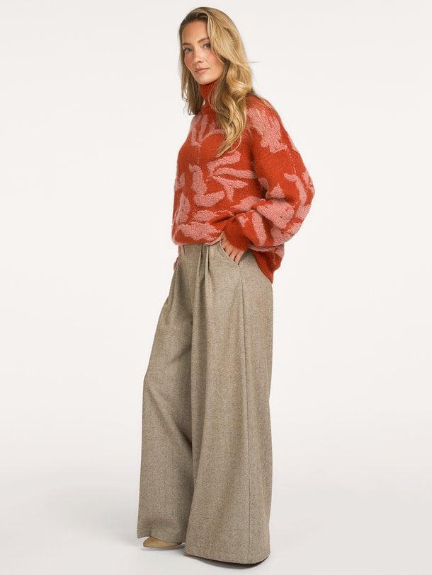 FM-PA-EZUR-W Ezur, viscosemix tweed broek