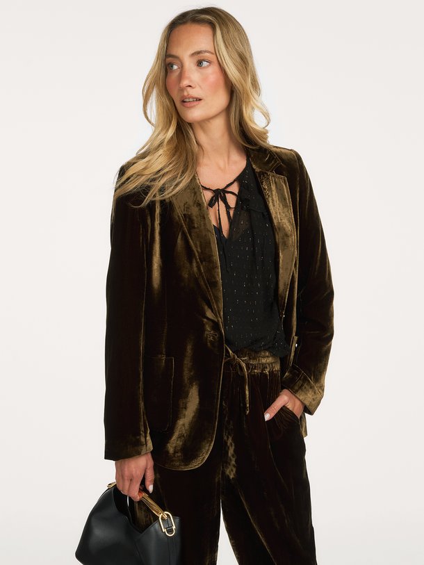 FM-VE-BELINA-P Belina, viscosemix velourse blazer