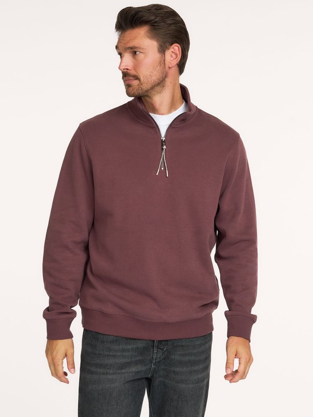 MIND SOFT HALF ZIP SWEAT Mind, katoenmix half zip sweater