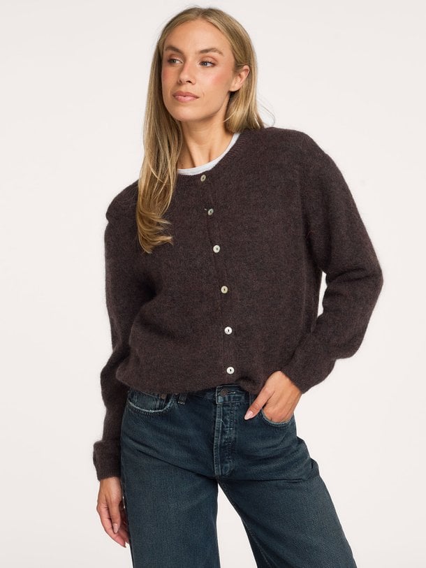 Bibi cardigan Bibi, wol/mohairmix gemeleerd vest
