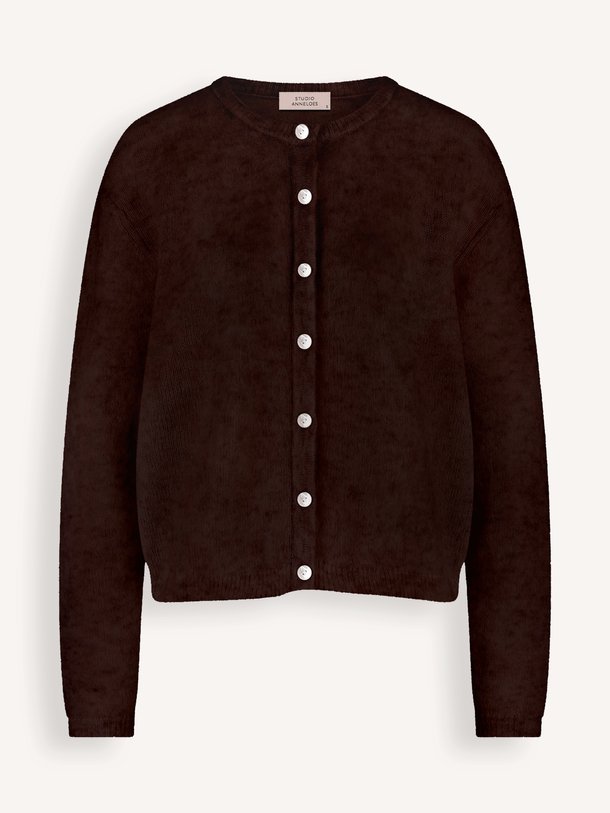 Bibi cardigan Bibi, wol/mohairmix gemeleerd vest