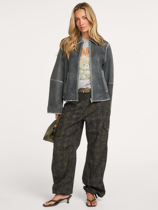 Stretch Cotton Pocket Cargo Pants Printed Organic cottonmix cargo broek