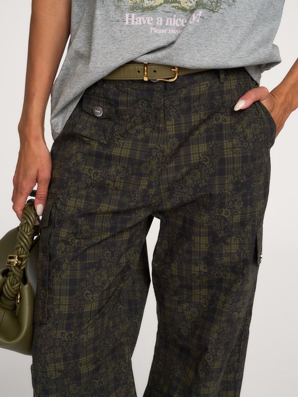 Stretch Cotton Pocket Cargo Pants Printed Organic cottonmix cargo broek