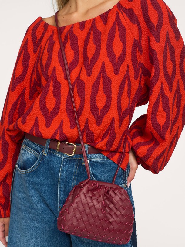 Dumpling, gevlochten crossbody tas
